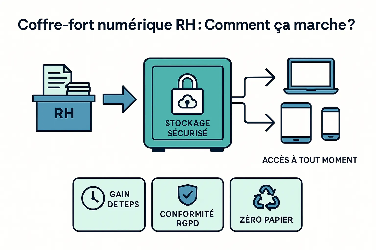 Infographie coffre-fort numérique RH MyPeopleDoc