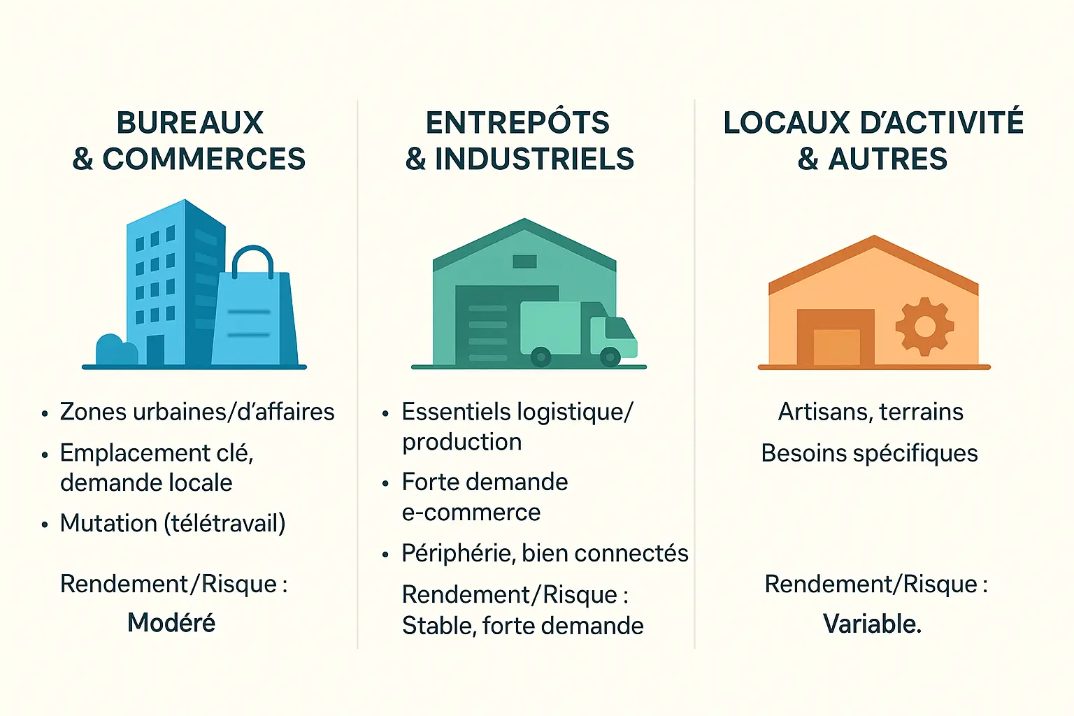 <strong>Aperçu des actifs immobiliers professionnels</strong>