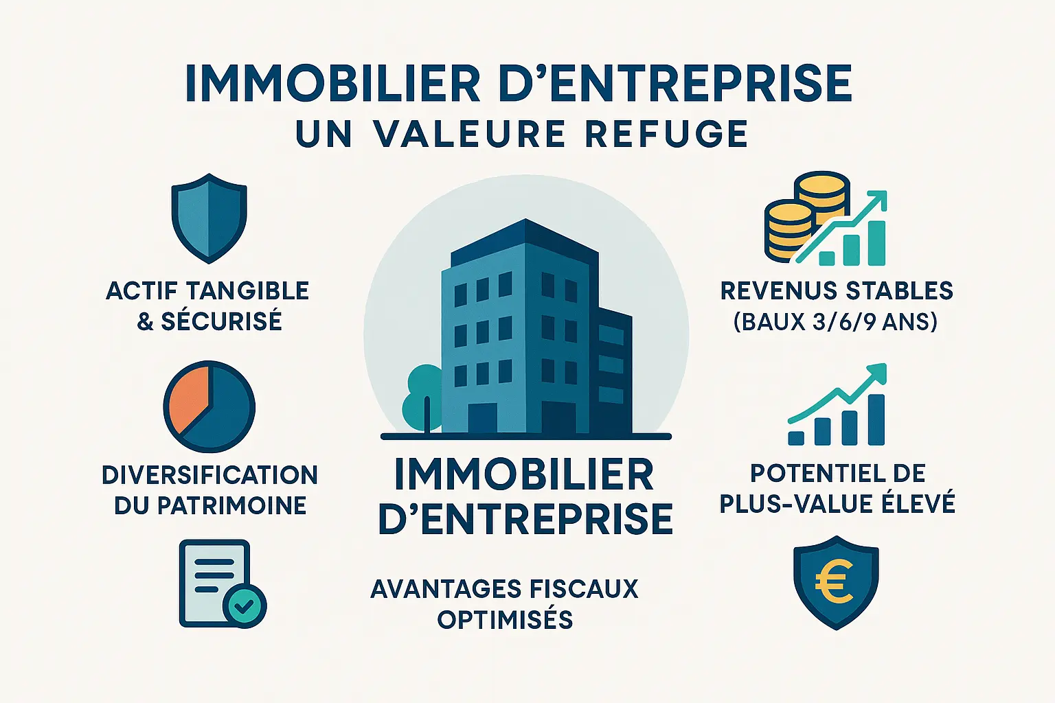 Illustration de l'immobilier d'entreprise comme valeur refuge