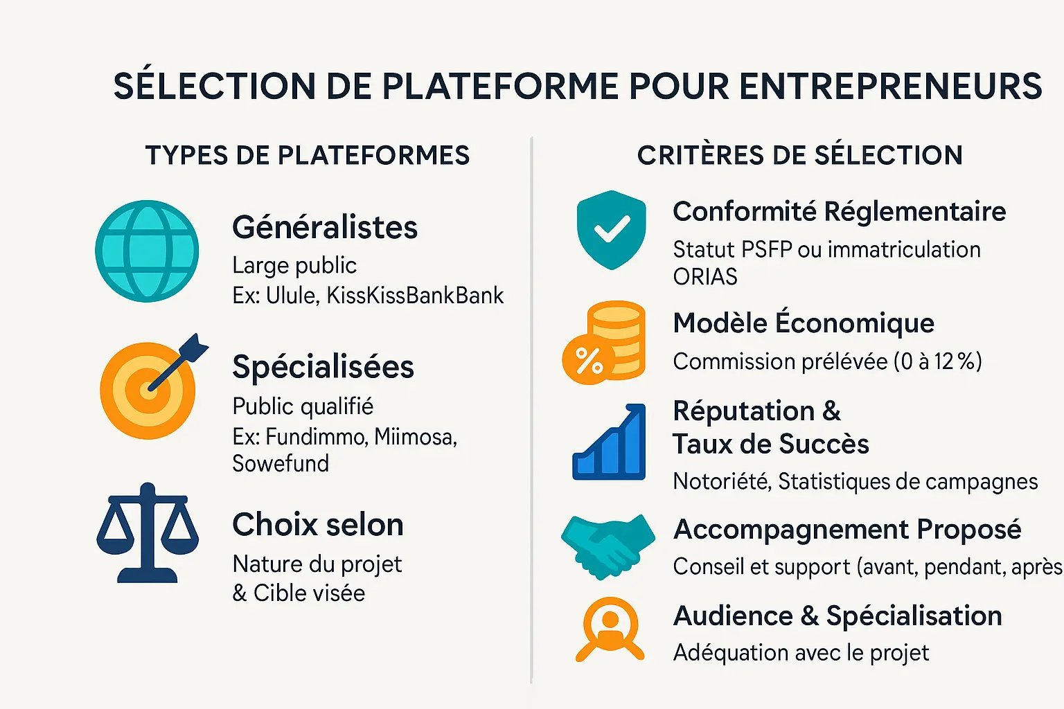 Illustration de choix de plateforme de crowdfunding