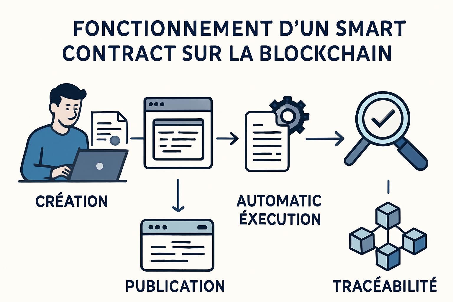 Découvrez les principes, l’utilité et le fonctionnement des smart contracts : leur rôle dans la blockchain, comment ils automatisent les transactions et sécurisent vos échanges numériques.