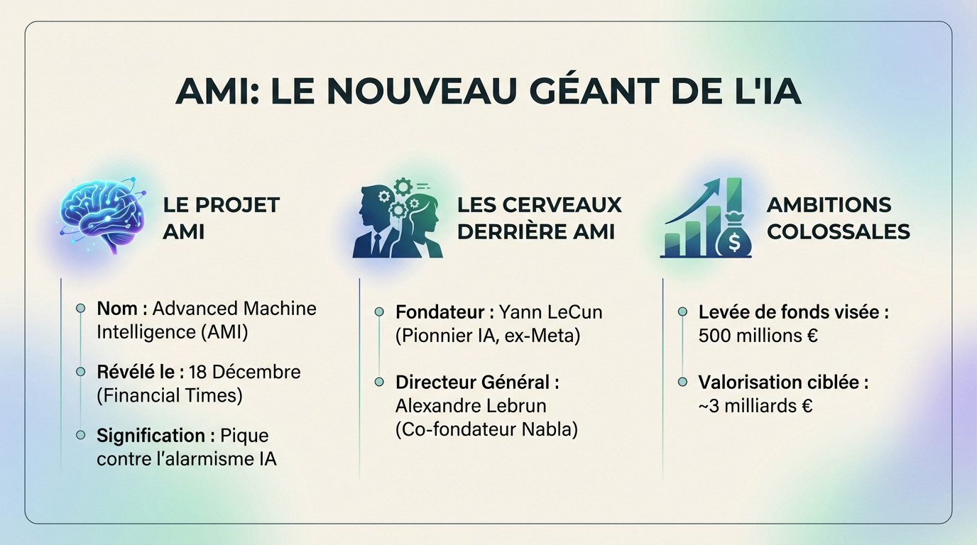 Yann LeCun lance Advanced Machine Intelligence (AMI) avec Alexandre Lebrun