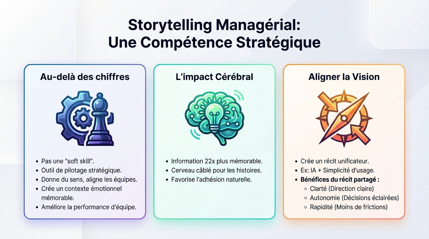 Illustration du storytelling managérial comme levier de performance d'équipe