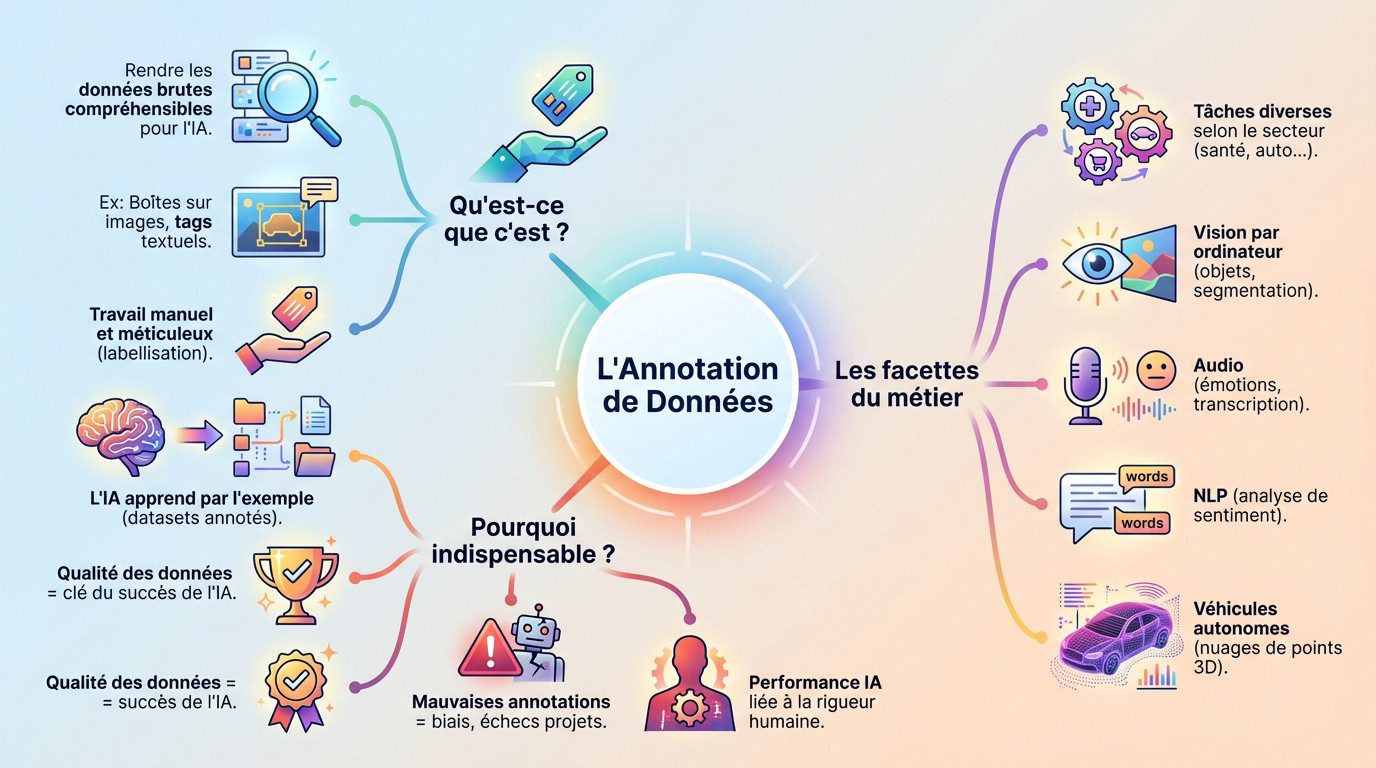 Opérateur effectuant de l'annotation de données sur écran pour entraîner une IA