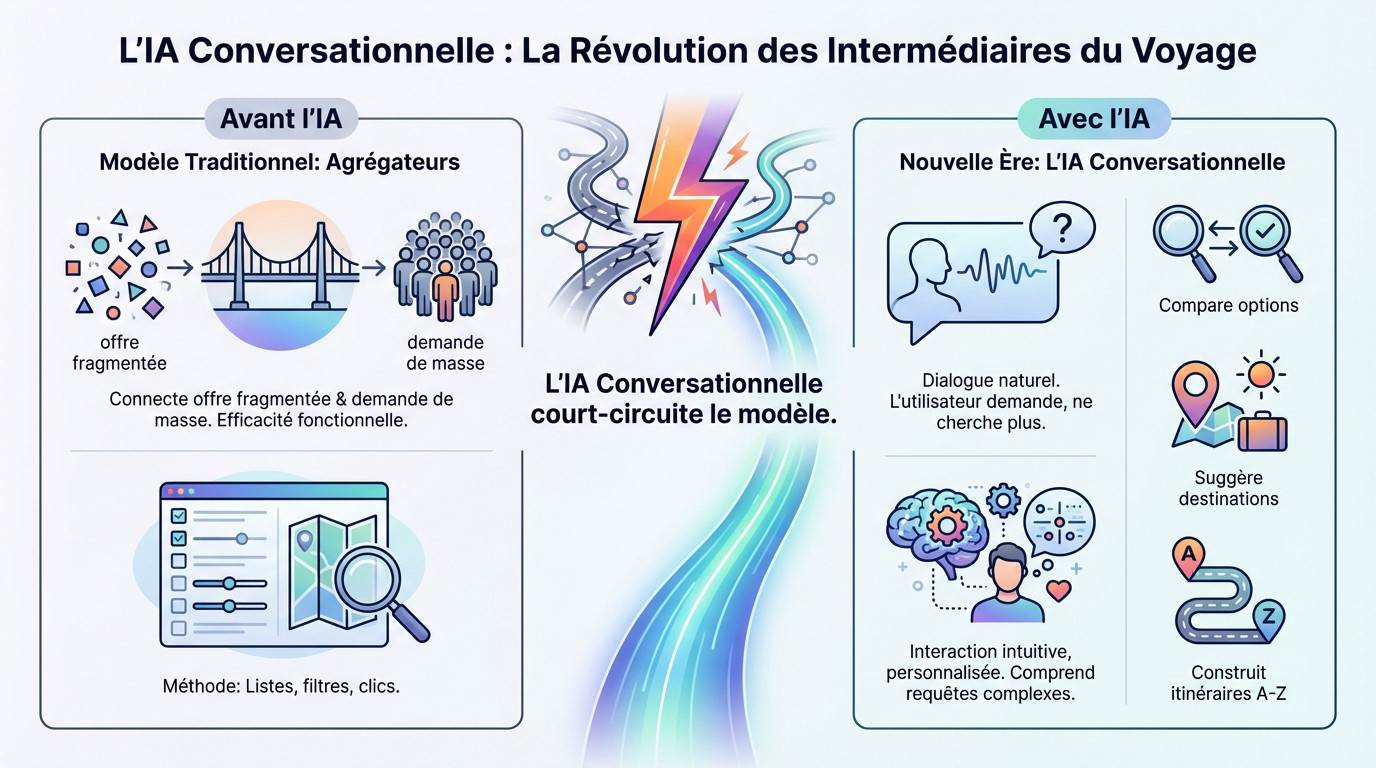 Impact de l'IA conversationnelle sur les intermédiaires du tourisme