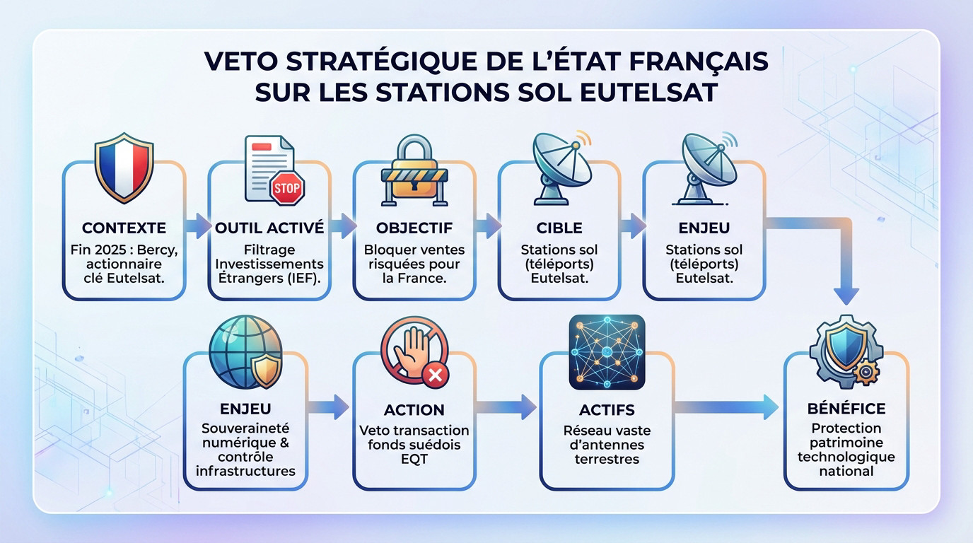 Infrastructures au sol d'Eutelsat sous surveillance étatique