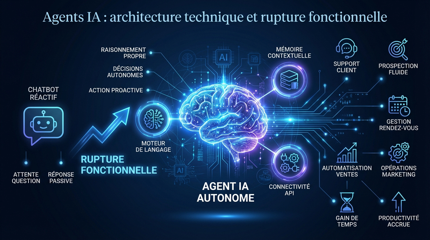 Architecture technique des agents IA autonomes et intégration des LLM pour le commerce