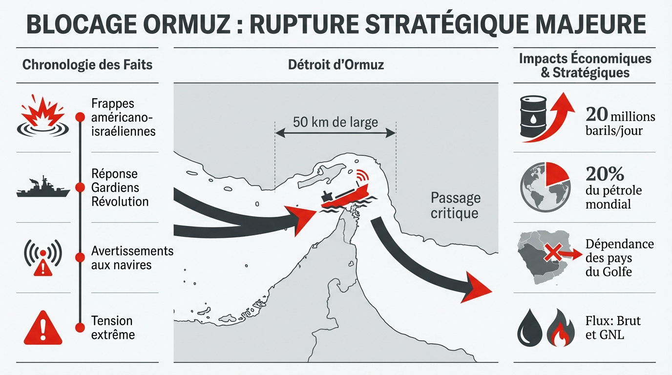 Blocage du détroit d'Ormuz par les Gardiens de la révolution iraniens