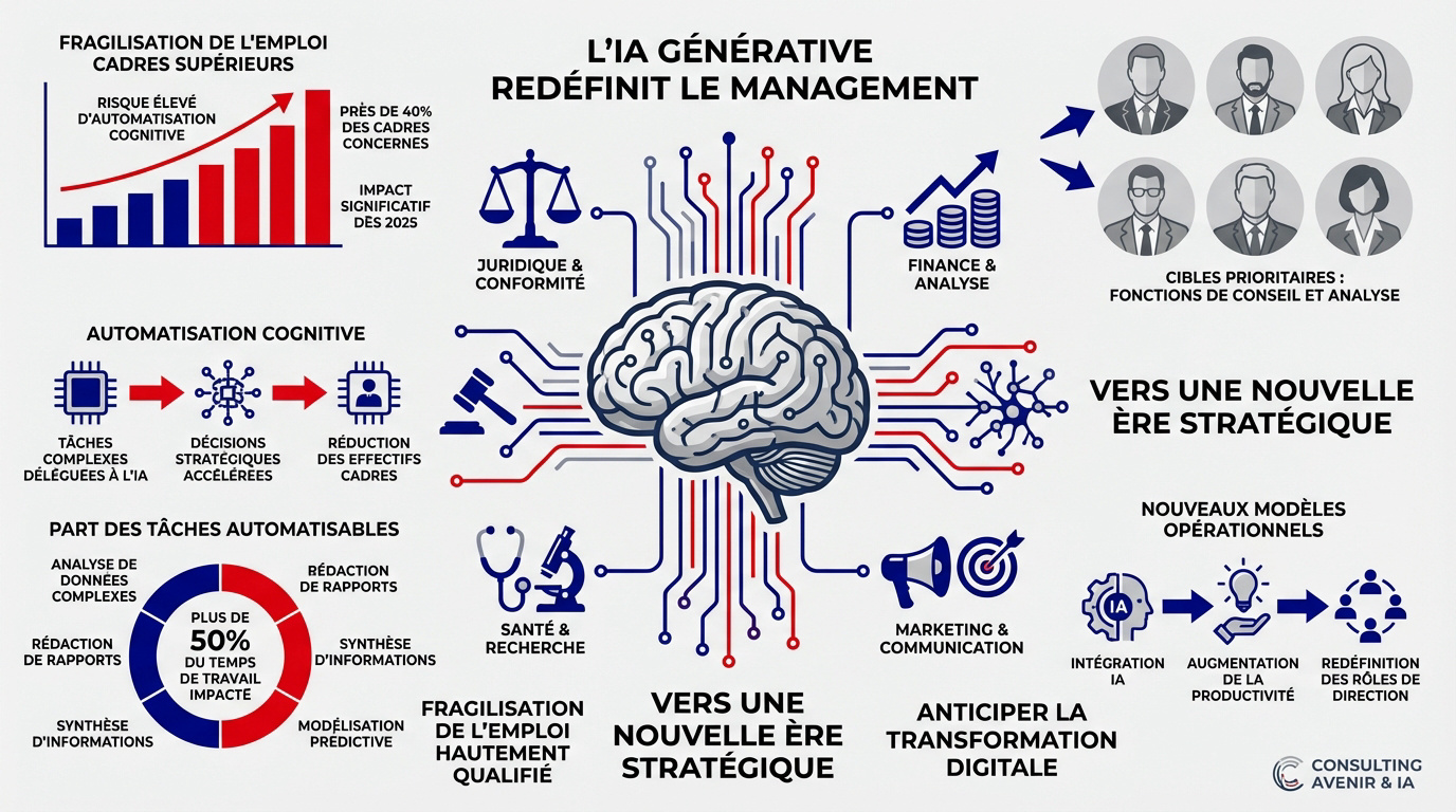 Impact de l'intelligence artificielle générative sur le management et les emplois de cadres en France